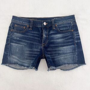 J.Crew‎ Women's 27 Indigo Stretch Denim Jean Cut Off Shorts